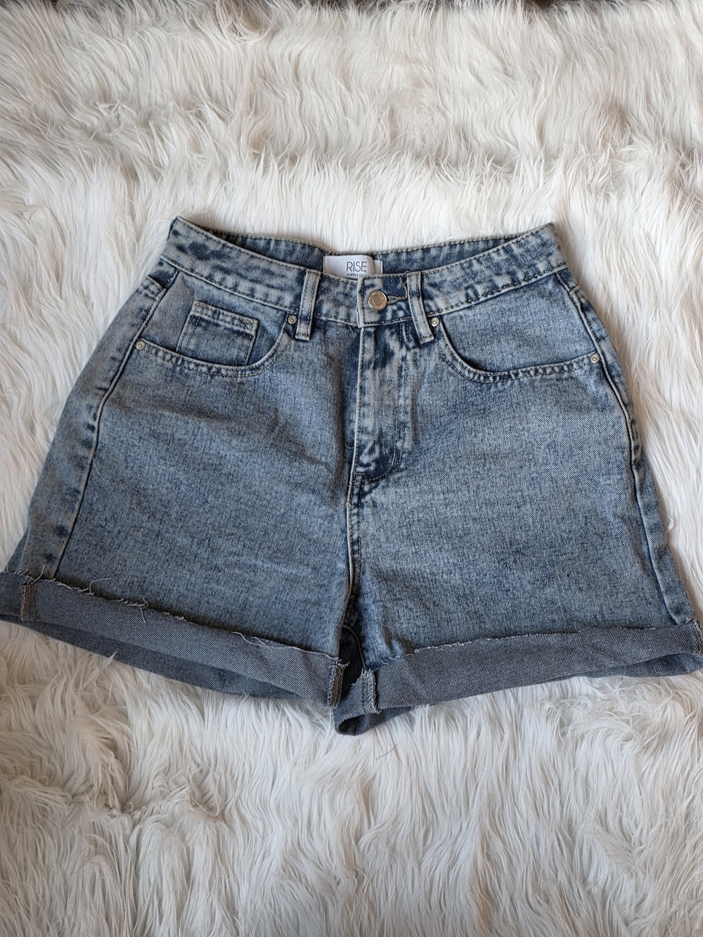 Light Blue Denim High-Rise Women's Shorts